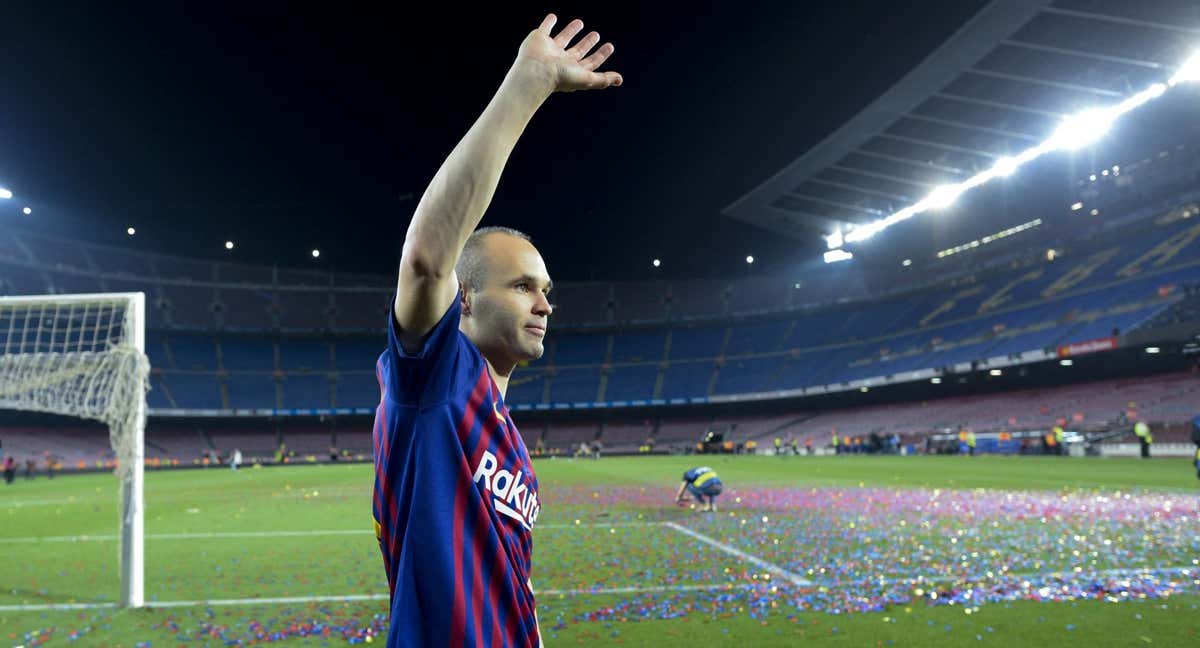 Andrés Iniesta la última vez que pisó el Camp Nou.