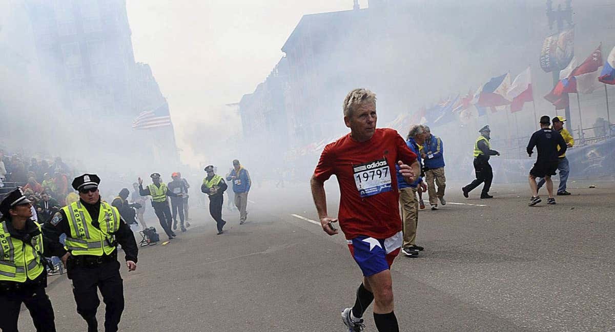 Imagen del atentado en la maratón de Boston.