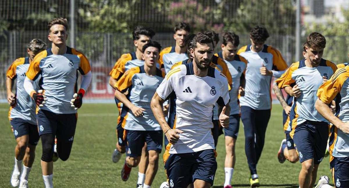 Un entrenamiento del Real Madrid C en pretemporada.