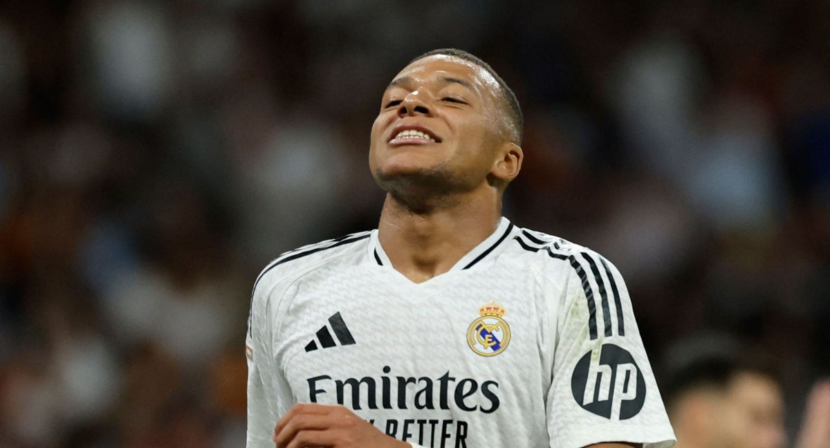 Mbappé, en un partido con el Real Madrid.
