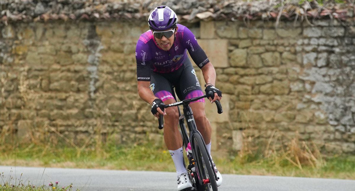 Ángel Fuentes durante una carrera.