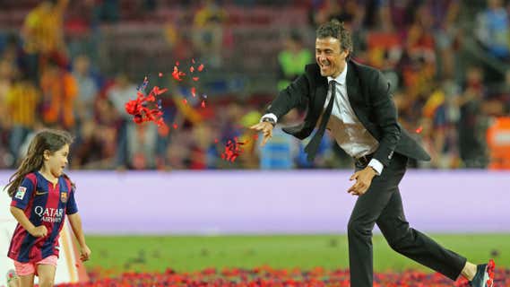 Luis Enrique y su hija. /REUTERS