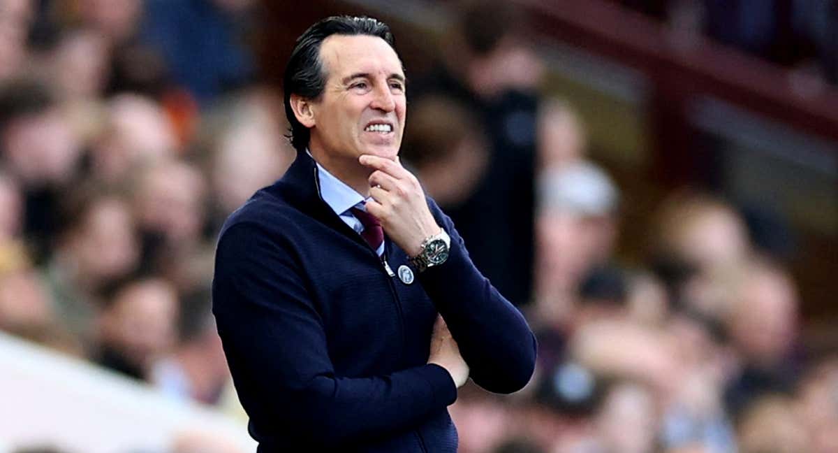 Unai Emery, durante un partido del Aston Villa.