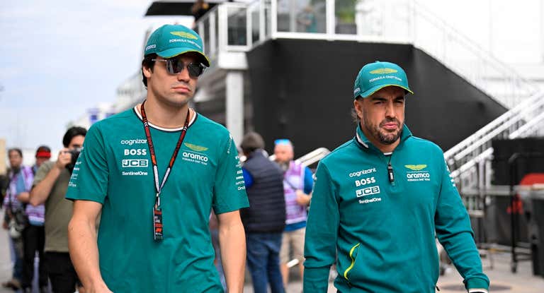 Alonso y Stroll, en su llegada a Austin.