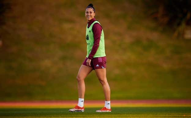 Jenni Hermoso durante un entrenamiento con España.  RFEF