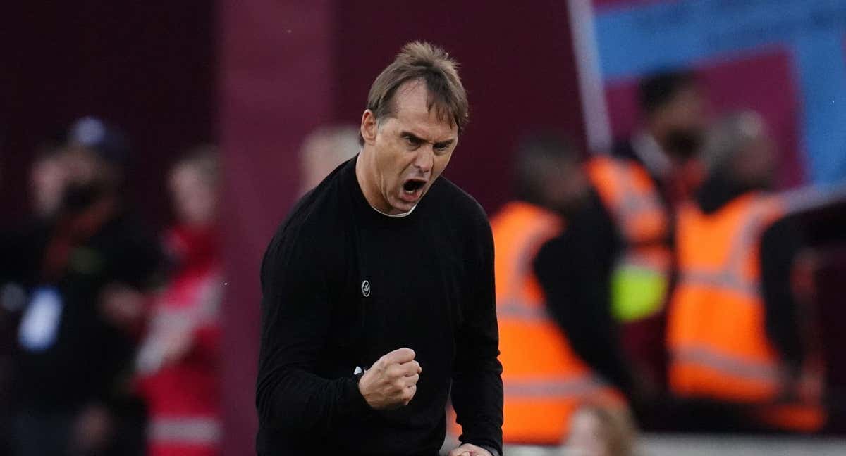 Lopetegui celebra el triunfo ante el United.