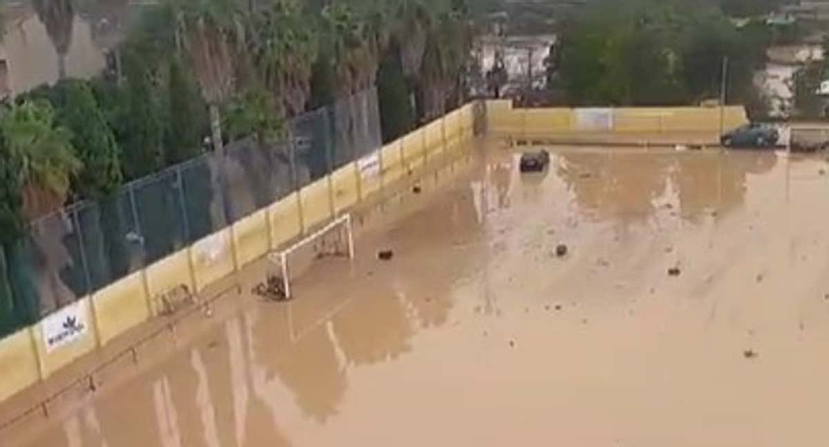 El campo de fútbol del Discóbolo, en el barrio de La Torre.