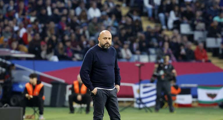 Manolo González, en Montjuïc.