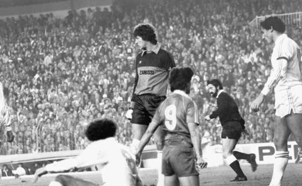 Agustín, en el Bernabéu.