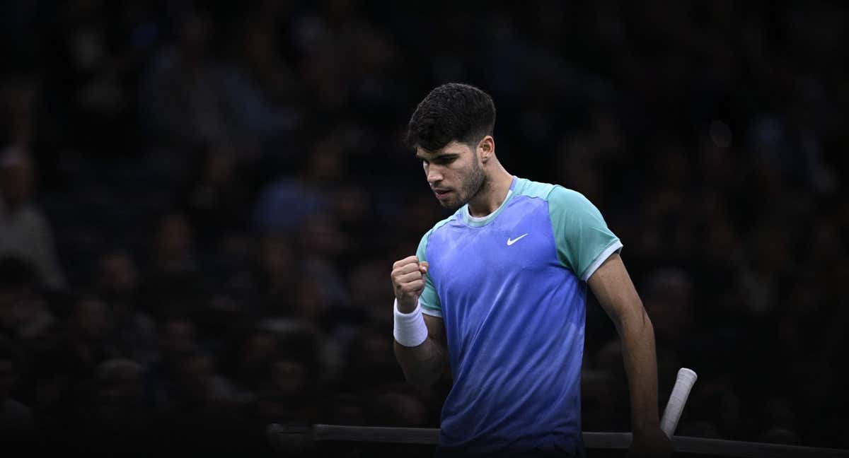 Carlos Alcaraz, durante el Masters 1000 de París-Bercy.