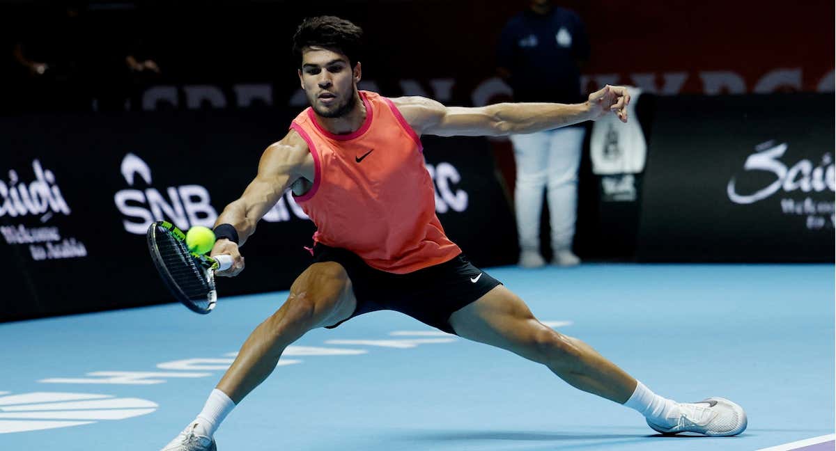 Carlos Alcaraz durante su participación en el Six Kings Slam.