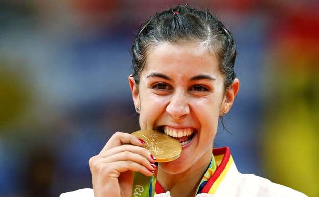 Carolina Marín recoge el oro olímpico en Río 2016. ARCHIVO ABC