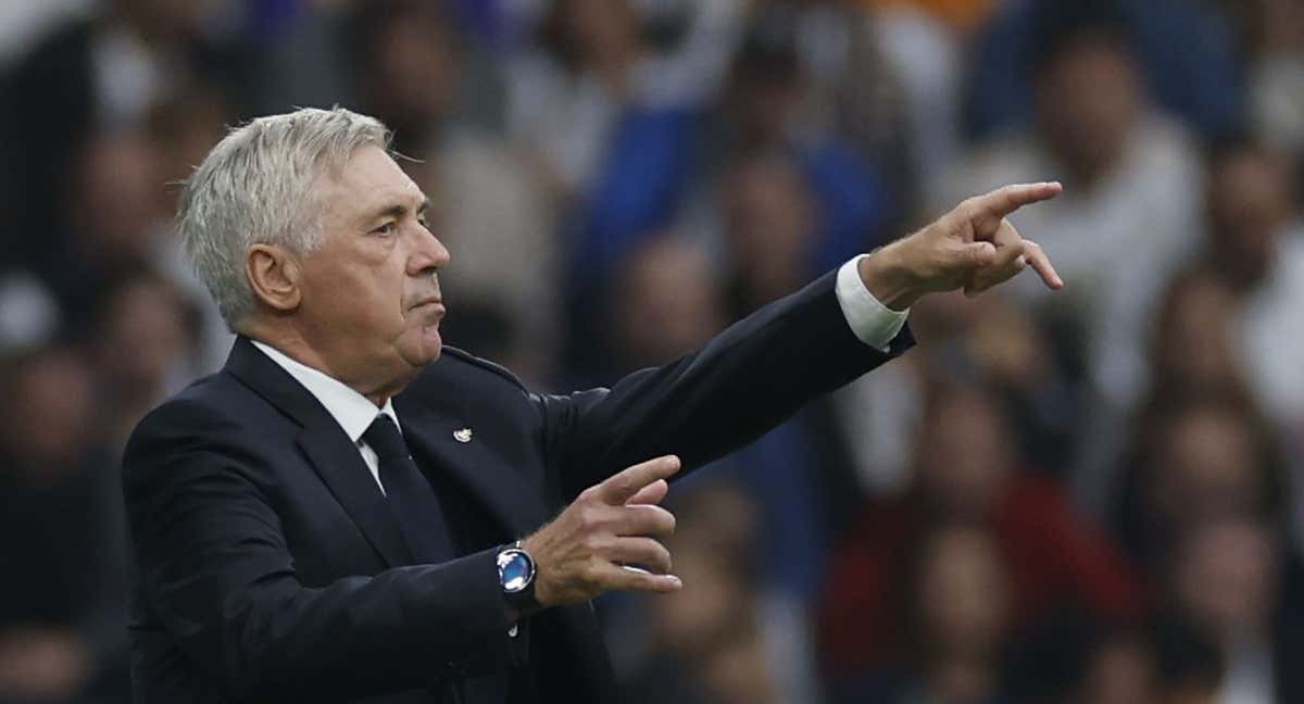 Ancelotti, en el partido contra Osasuna.