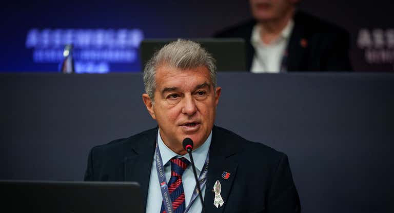 Laporta durante la última Asamblea de Compromisarios.