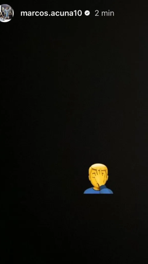 Reacción de Marcos Acuña en Instagram. INSTAGRAM