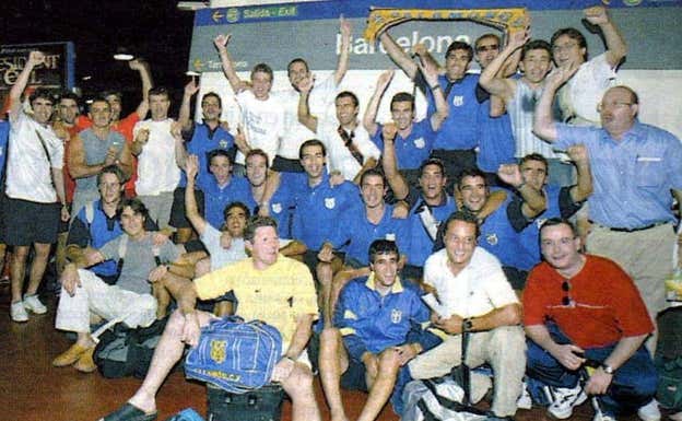 Piterman, celebrando con el Palamós.