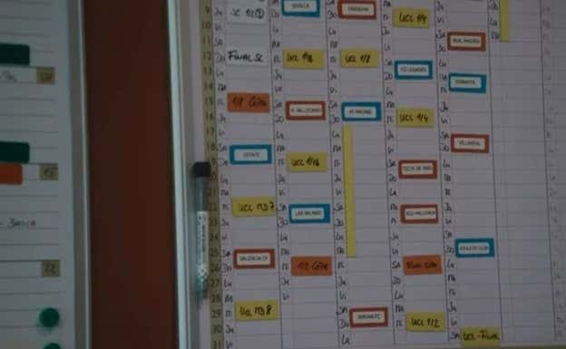 El calendario que tiene Flick en su despacho.  @som3cat