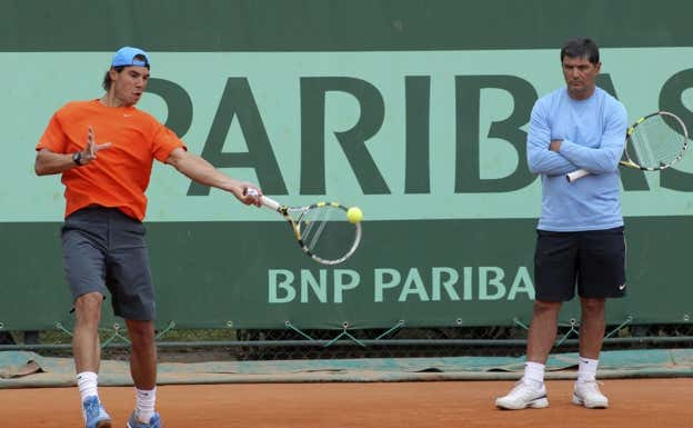 Toni Nadal, junto a Rafa Nadal.  AP