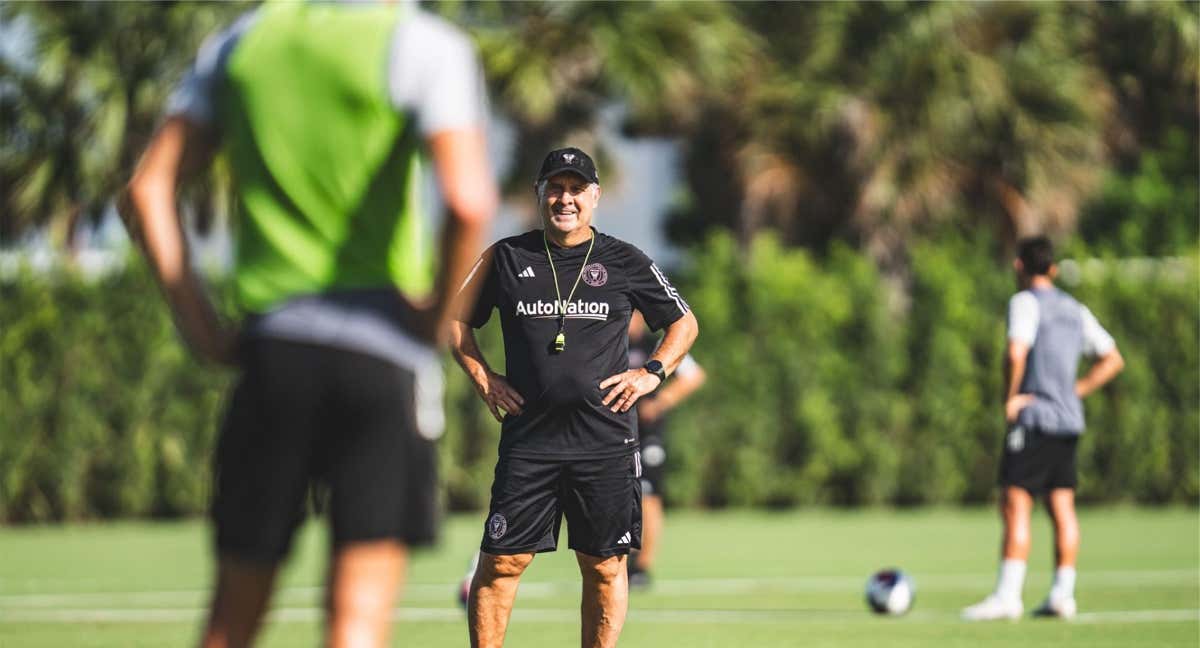 Tata Martino, en un entrenamiento de Copa.