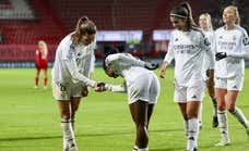 El apretón de manos de Linda Caicedo y Bruun acaba con el gafe del Real Madrid en la Champions