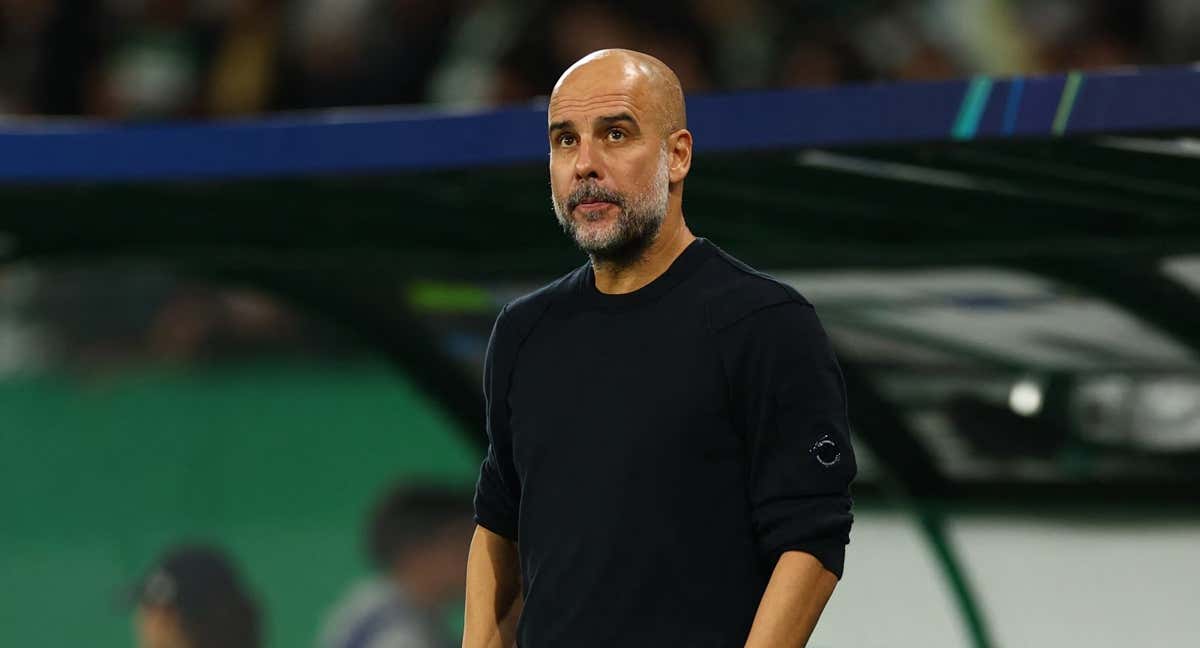 Guardiola, durante un partido del City.