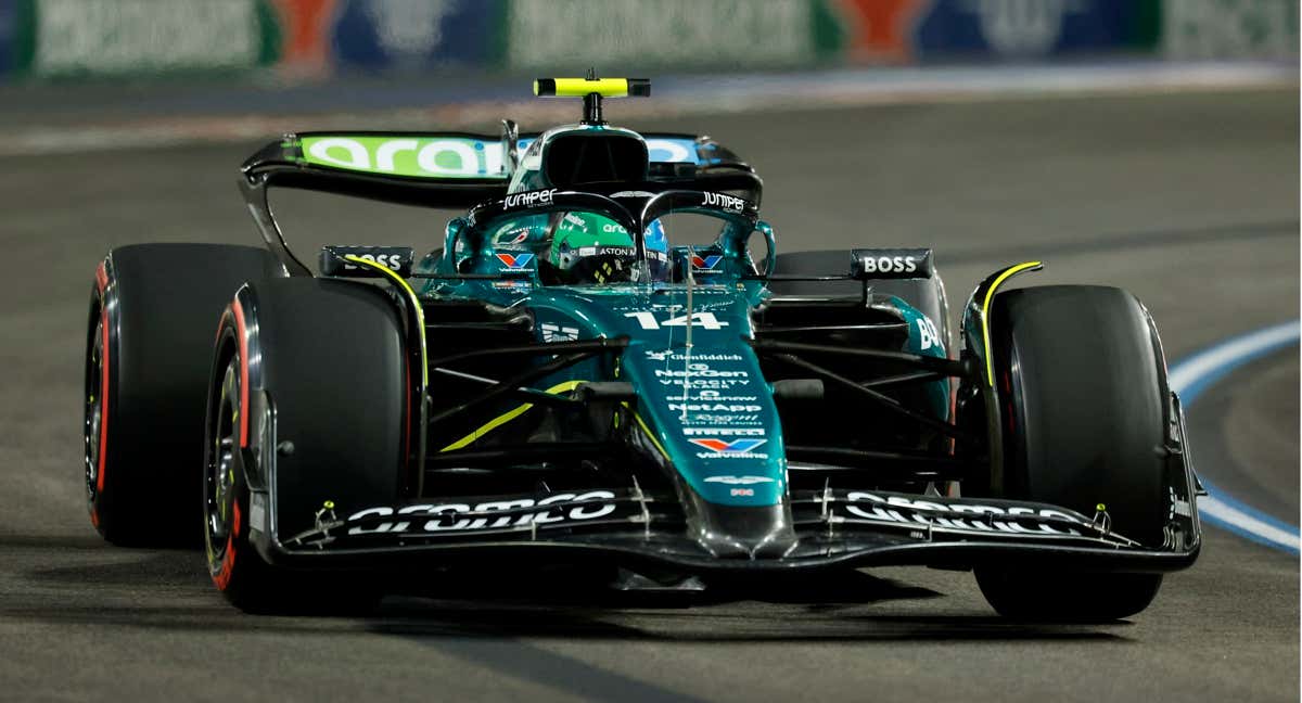 Alonso, rodando en Las Vegas./REUTERS