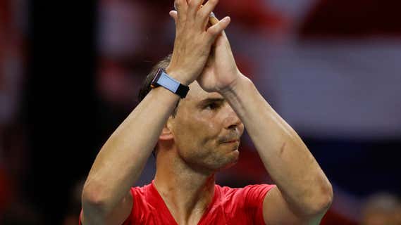 Rafael Nadal, en su despedida./EFE