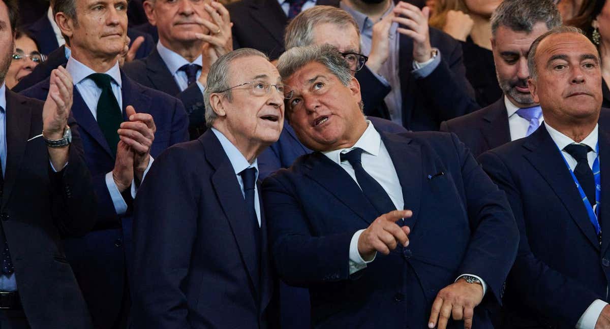 Florentino Pérez y Joan Laporta, durante un Clásico.