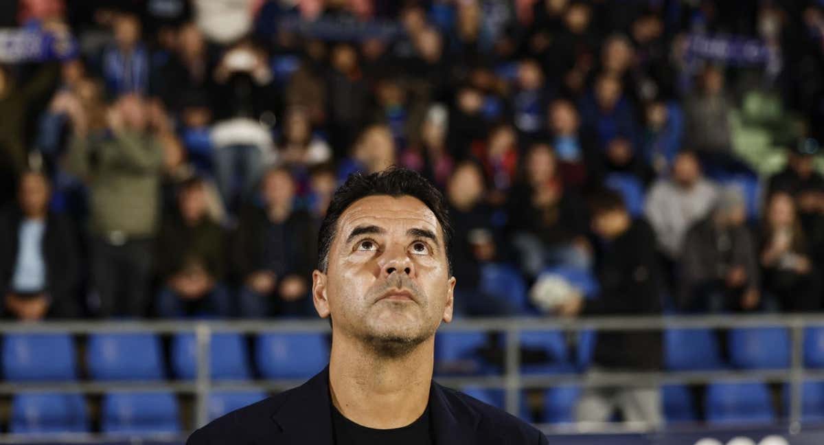 Míchel Sánchez, en el campo del Getafe.