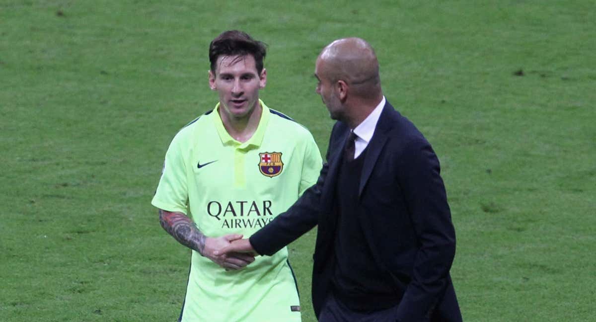 Leo Messi y Pep Guardiola, en uno de los momentos en la entidad azulgrana.