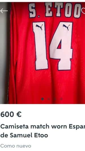 Anuncio de la camiseta de Eto'o.  CAPTURA WALLAPOP