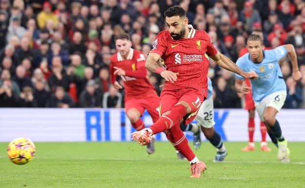 Salah marcó de penalti contra el Manchester City. EFE