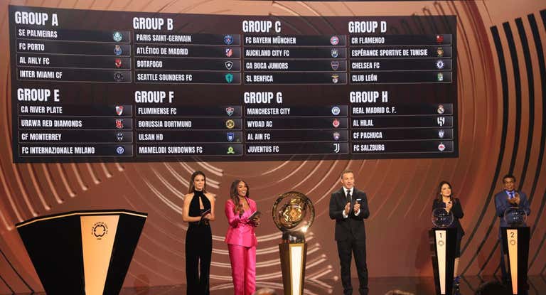 El sorteo del Mundial de Clubes de la FIFA.