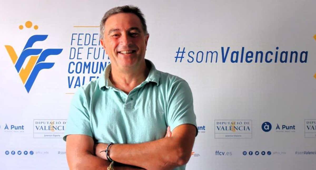 Salvador Gomar durante un acto con la Federación de Fútbol de la Comunidad Valenciana.