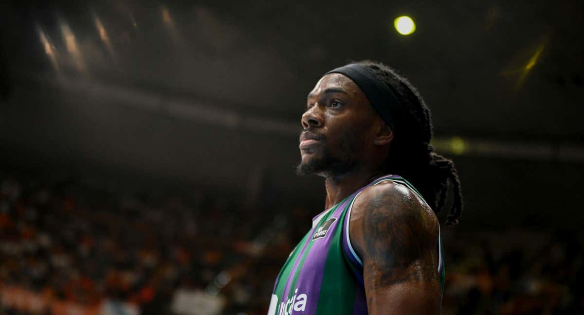 Kedrick Perry, base del Unicaja, esta temporada en un partido de Liga Endesa.