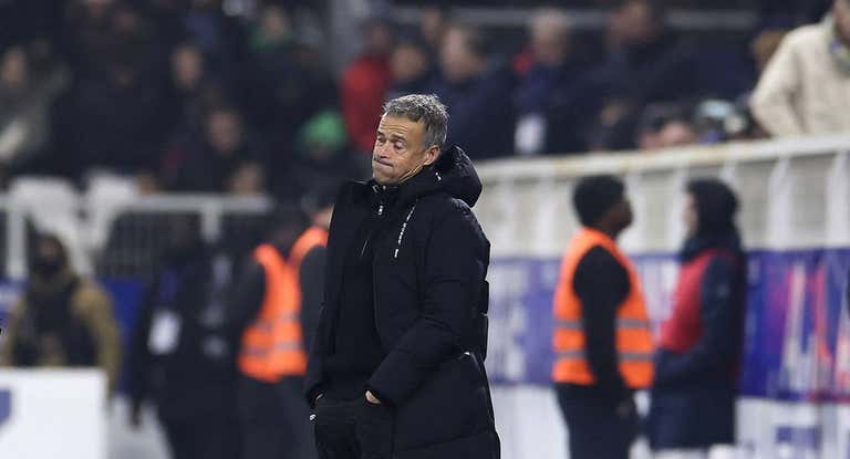 Luis Enrique, en el partido de ayer.