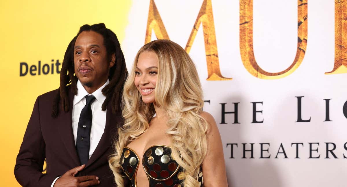Jay-Z y Beyonce en la presentación de Mufasa en Los Ángeles.