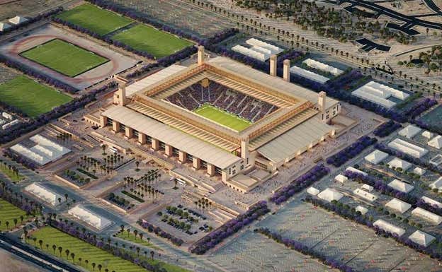 Simulación por ordenador del Gran Estadio de Marrakech. ESTUDIO ARQUITECTURA SAD BENKIRANE