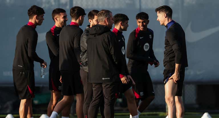 Flick en un entrenamiento en la Ciutat Esportiva.