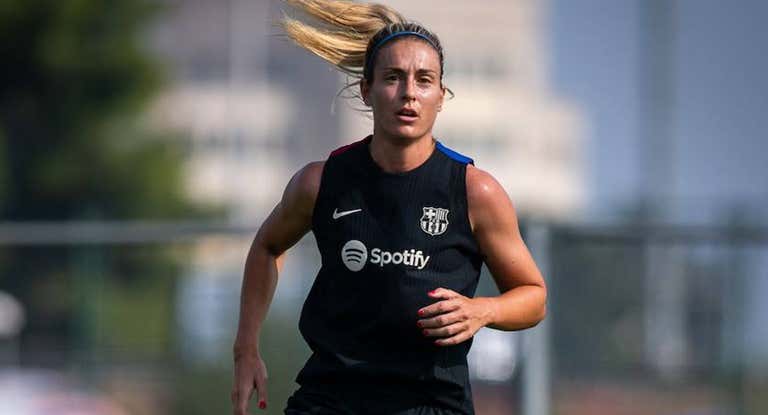 Alexia Putellas, durante un entrenamiento del FC Barcelona.