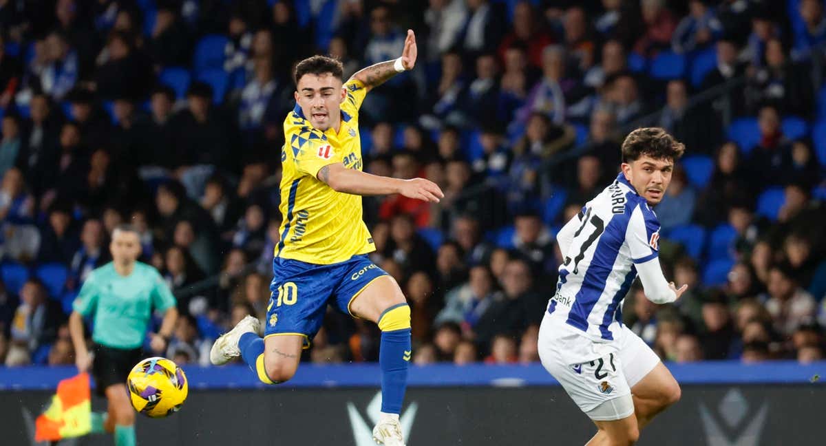 Moleiro, durante el Real Sociedad - Las Palmas.