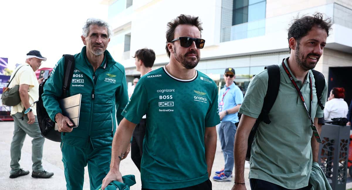 Fernando Alonso en el circuito de Lusail en Catar.