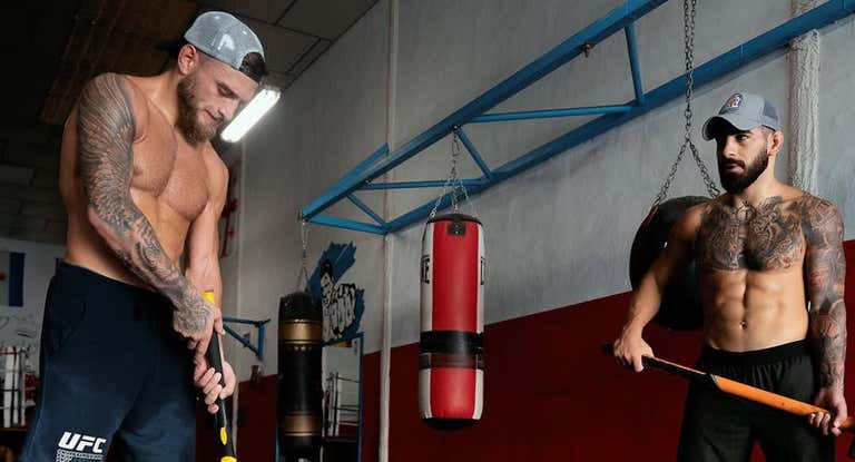 Aleksandre e Ilia Topuria, durante un entrenamiento.
