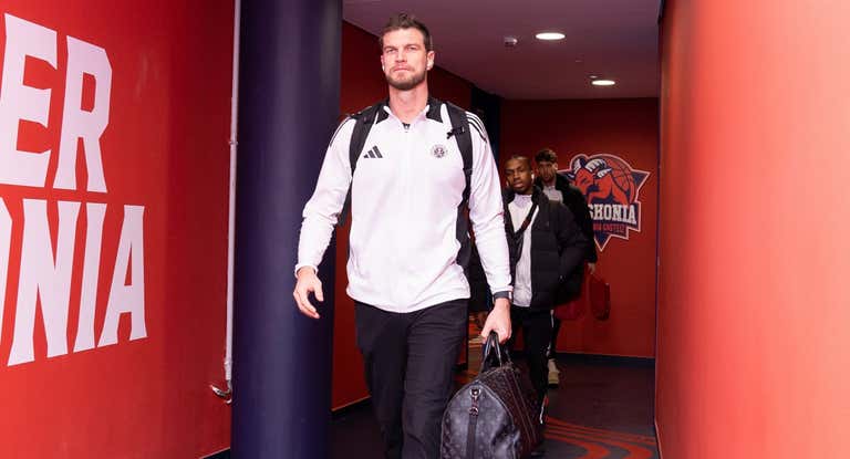 Splitter, en el momento de entrar al Buesa Arena.
