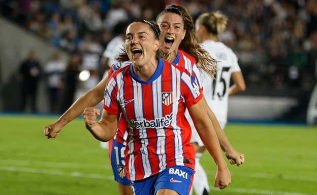 Boe Risa celebrando un gol ante el Real Madrid.  ATLÉTICO DE MADRID FEMENINO