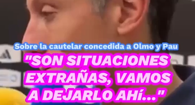 Vesga ha hablado en zona mixta sobre la cautelar concedida a Dani Olmo y Pau Víctor.