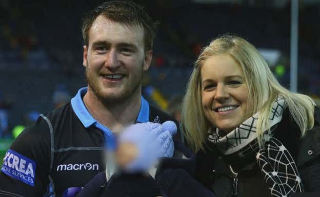 La familia Hogg durante un partido de Escocia. Getty Images