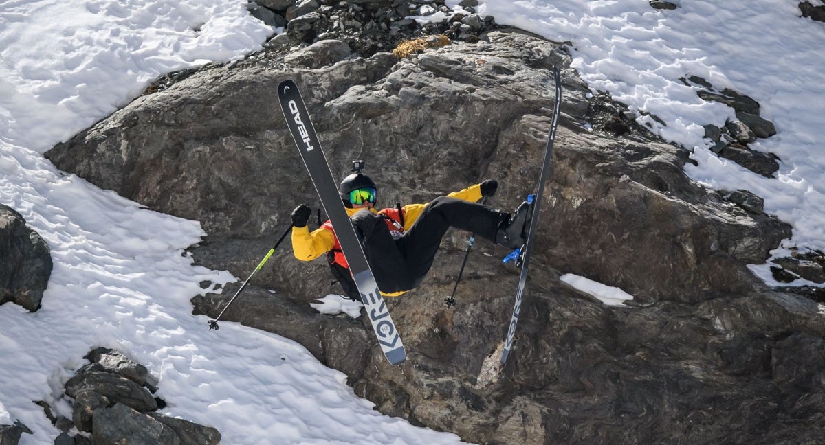Abel Moga en la Verbier Xtreme Freeride World Tour de 2022.