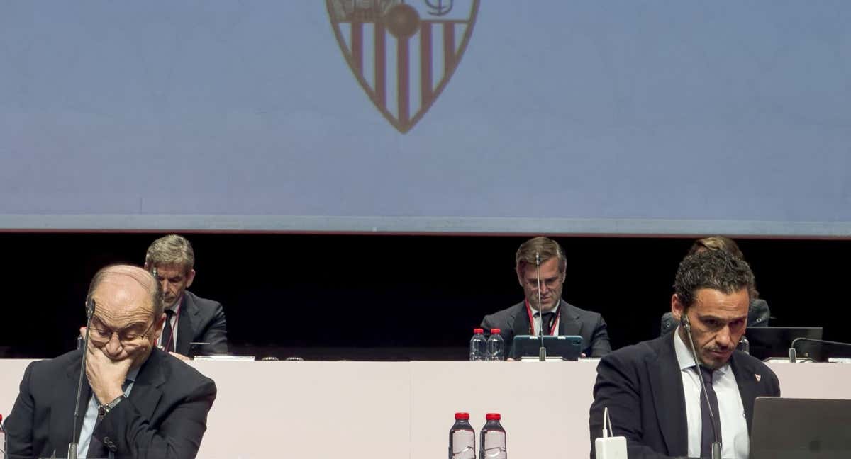 El presidente, Del Nido Carrasco, y el vicepresidente, José Castro, en la mesa presidencial.