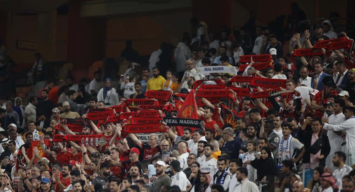 Aficionados del Mallorca en el partido ante el Real Madrid.